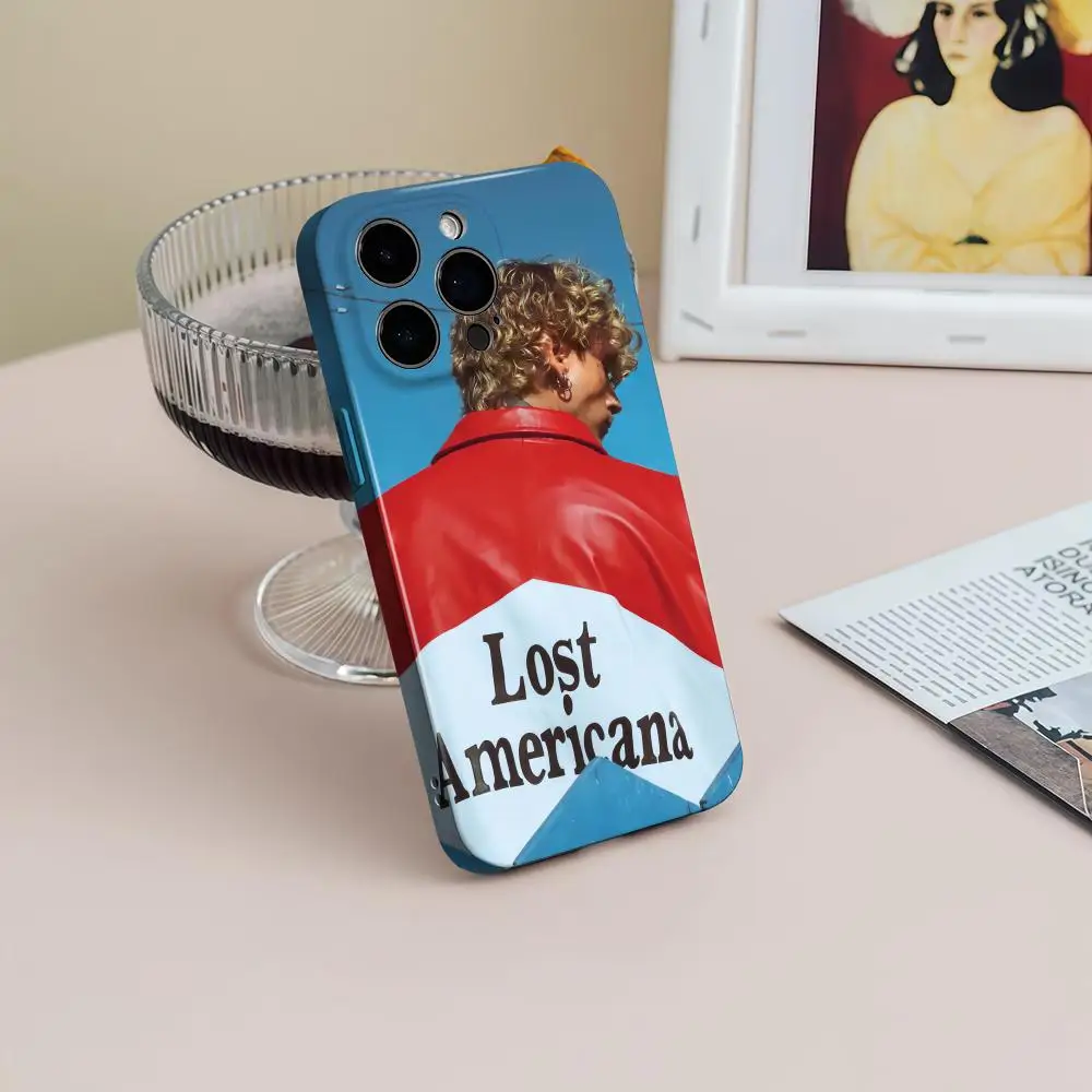 M-MGK lost americana Phone Case For iPhone 17 16 15 14 13 12 Pro Max Plus Glossy HD Fine Hole Liquid Film Soft Shell view 3