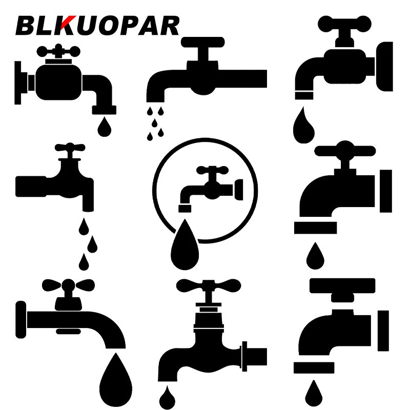 

BLKUOPAR for Tap Water Car Stickers Sign RV Sunscreen Decals Personality Car Accessories Trunk Skateboard Waterproof DIY Goods