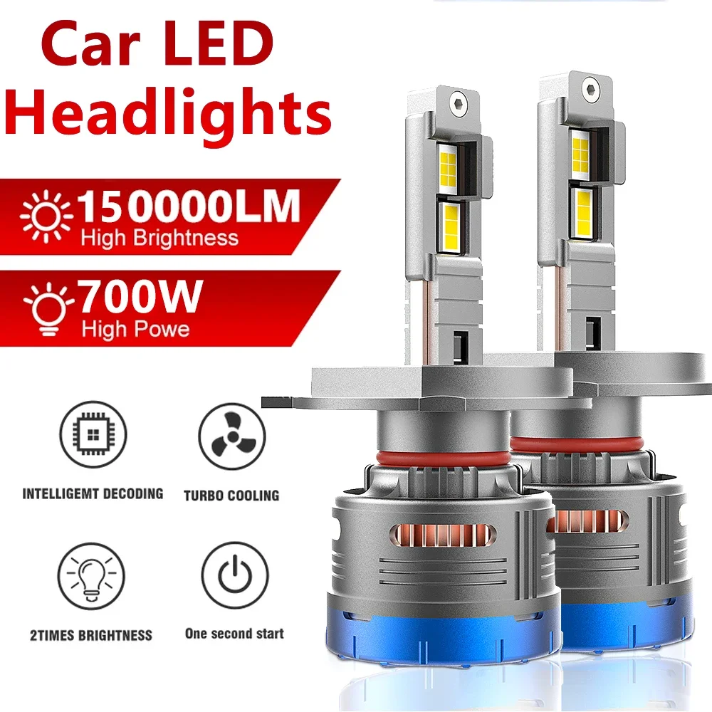 

Car H7 LED Headlights Bulb Canbus 6000K 150000LM H1 H4 H11 9012 HIR2 H8 H9 9005 9006 HB3 HB4 700W High Power Fog Lamp for Auto