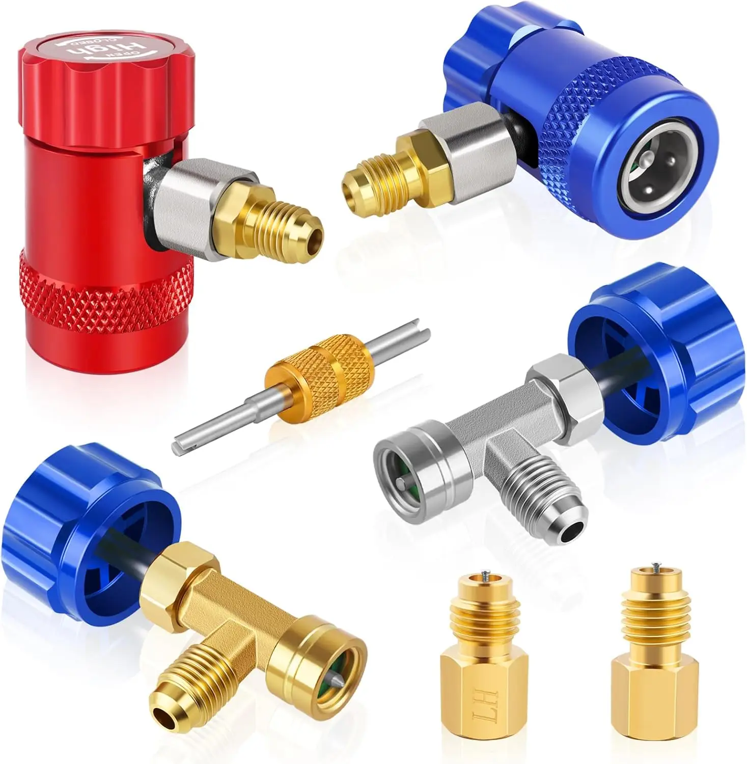 

R1234yf Adapter Kit with Self-Sealing Taps for Car AC Refrigerant System