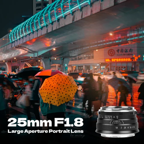 Brightin Star 수동 초점 프라임 미러리스 카메라 렌즈, 소니 E, 캐논 EF-M, 니콘 Z 후지필름 M43, 25mm F1.8 광각 APS-C