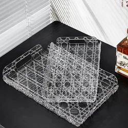 Rectangular Household Storage Tray Light Luxury High-end High Aesthetic Tea Set Cup Water Cup Storage Tea Tray Home Decoration