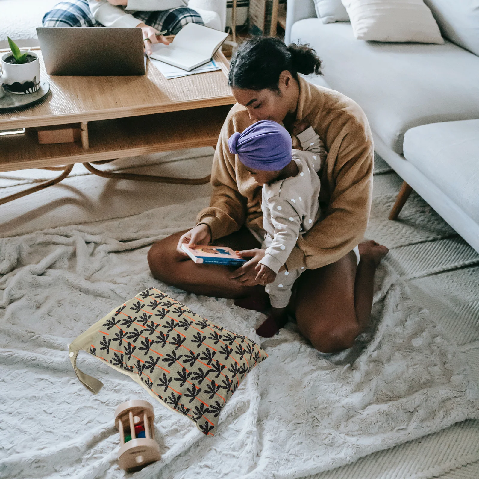 حقيبة تخزين الحفاضات المقاومة للماء، سحاب قابل للغسل، منظم محمول لحقيبة الحفاضات الأساسية للسفر والطفل #5