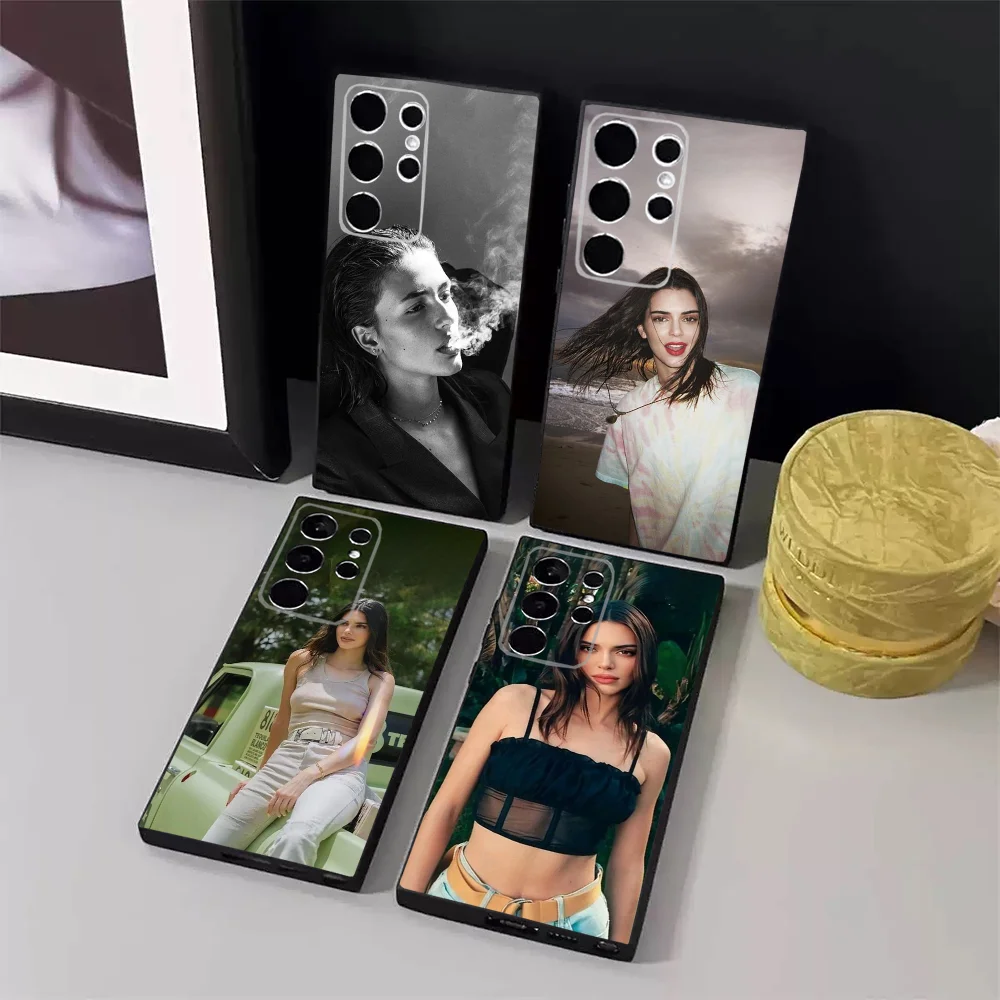 K-Kendall J-Jenner Model Phone Case For Samsung S24,23,22,30,21,10,9,Ultra,Plus,Lite,FE,5G Black Soft Case