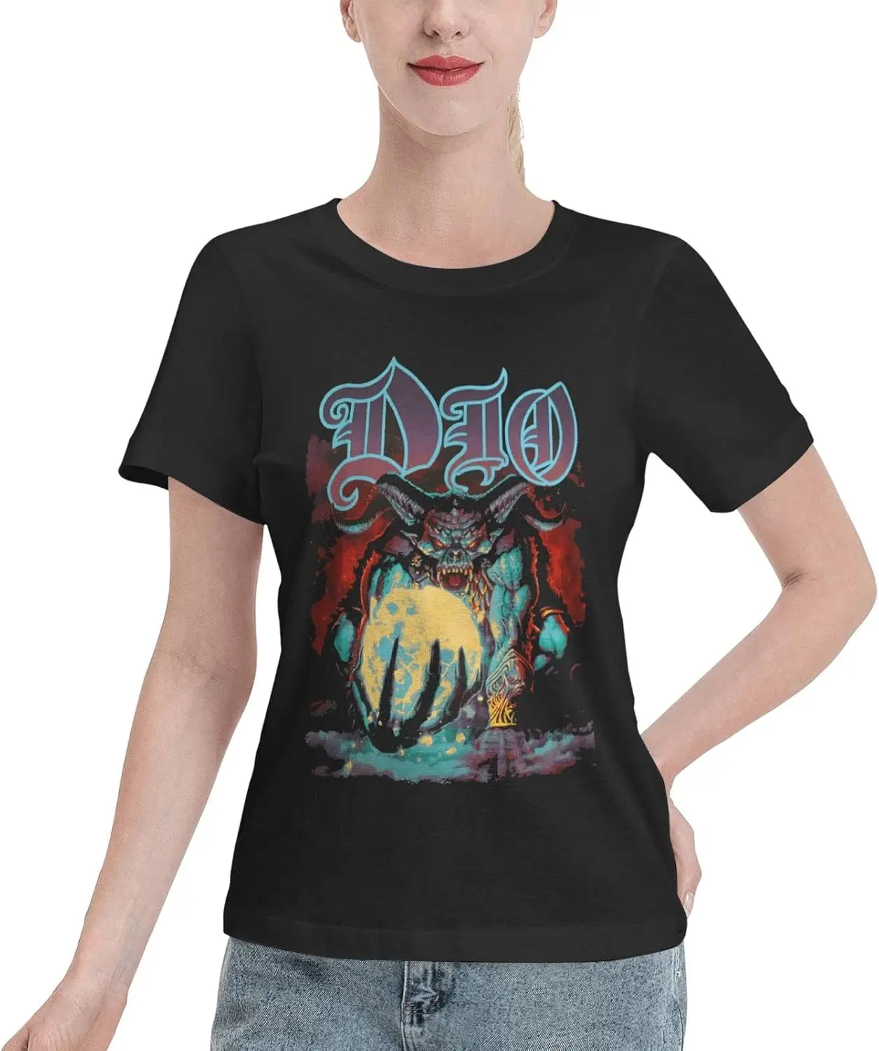 American Ronnie Rock James Singer Dio T-Shirt Womens Summer Tops