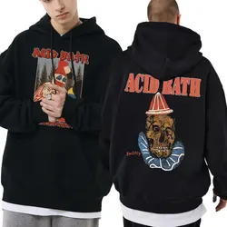 Homens e mulheres banho ácido quando a corda do peitileiro estampa com capuz gráfico, moletom de algodão de lã, gótico masculino Hoodies extragrandes