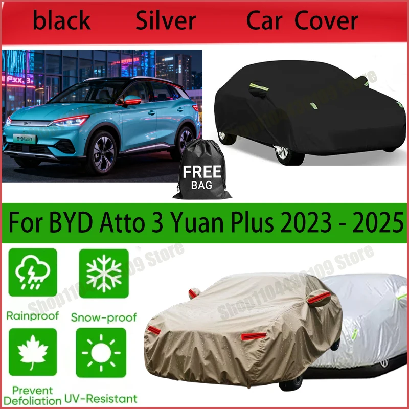 

For BYD Atto 3 Yuan Plus 2023-2025 Car Cover Sunshade UV-Protection Auto Cover Case Waterproof Dust-proof All Weather Outdoor