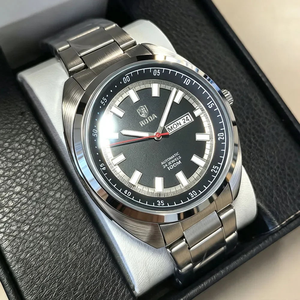 2027 New RUDA Men Quartz Watch Stainless Steel Band 3 Hands Business Casual Wristwatch Fashion Multiple Color Dial Male Watch