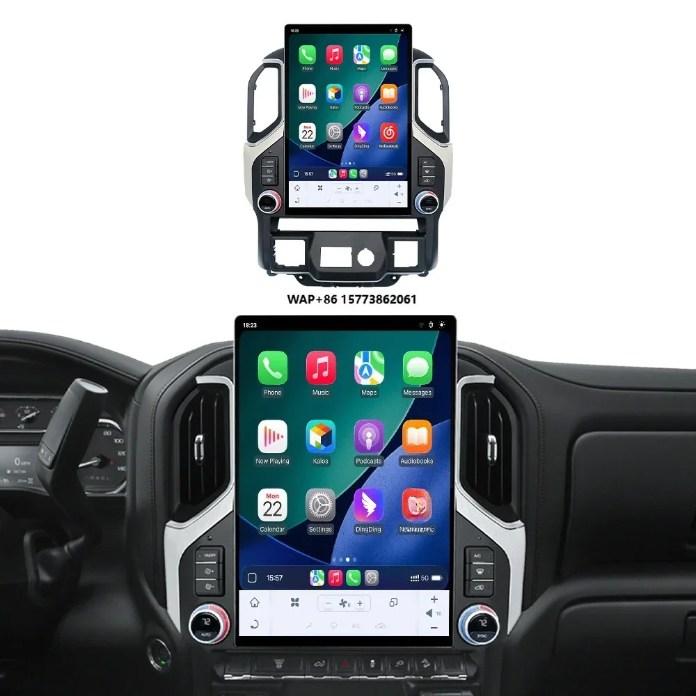 Car Multimedia Player Radio Navigation Android14 Stereo 15.6'' for Chev Silverado GMC SIERRA2019-2022 Auto Carplay