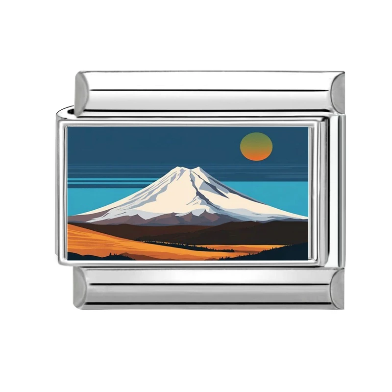 Mountains and Seas Scenery Italian Charm Links for Bracelets