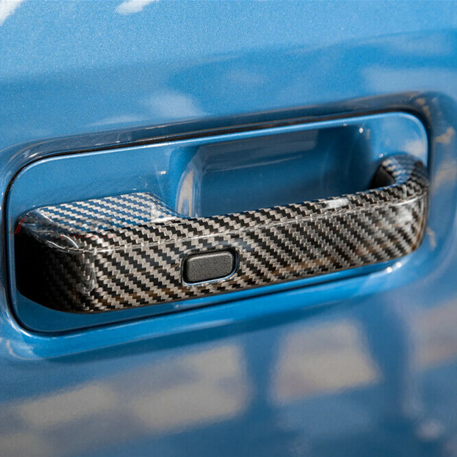 For Ford F-150 Raptor 2015-2020 Real Dry Carbon Fiber Exterior Door Handle Switch Panel Trim Cover Car Modification Accessories