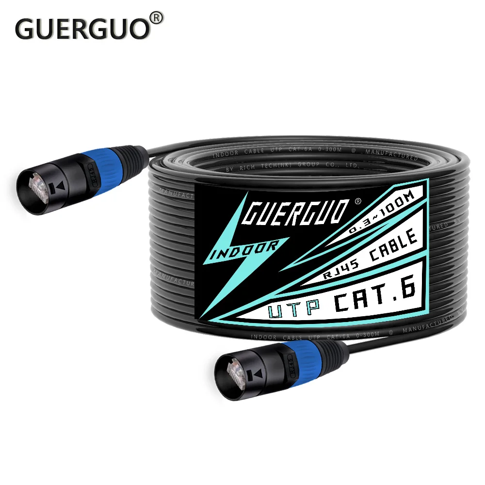 0.3M-100M 1PC CAT6 RJ45 Stage EtherCON Extension Unshielded Cable Outdoor&Indoor LAN Network UTP Cable with Zinc Alloy Plug