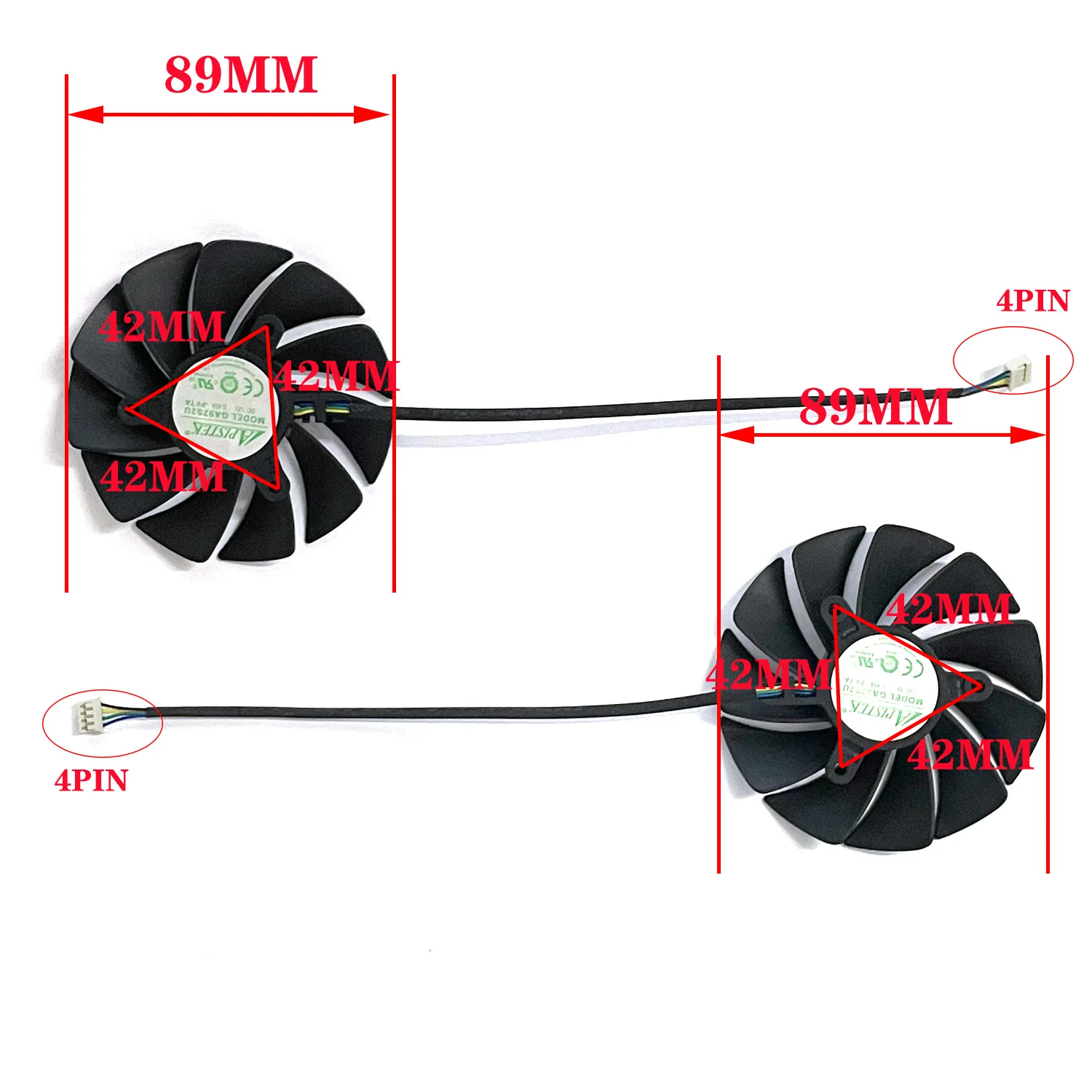 Ventilador GPU de lâmina dupla, 89mm, 4PIN, Zotac Geforce, RTX 3060, 3060TI, GA92S2U, 3060, Novo