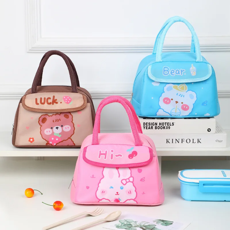 Children Lunch Bag Cute Cartoon Portable Insulated Box Outdoor Large Capacity Kids Boys Girls Handbags Student Lunch Bag Сумка