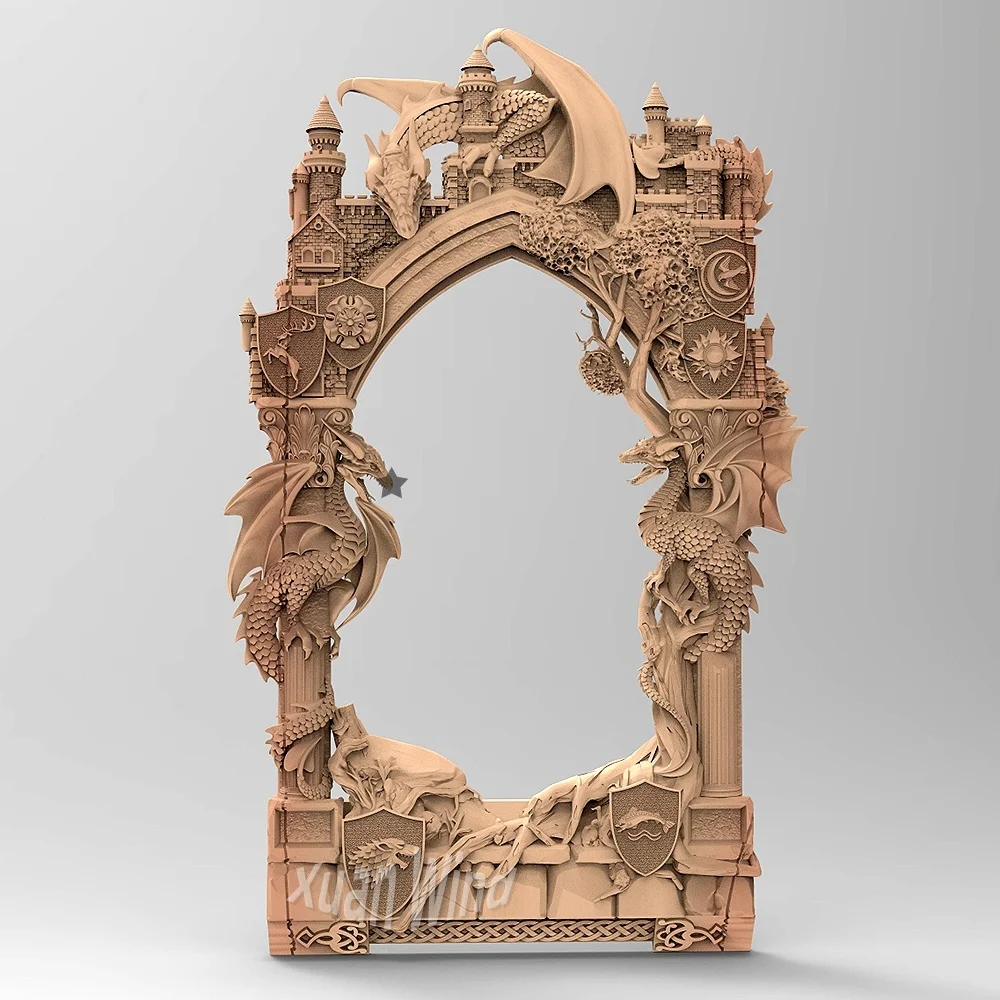 نموذج STL ثلاثي الأبعاد مستوحى من العصور الوسطى لطابعة CNC Router ثلاثية الأبعاد Artcam Aspire