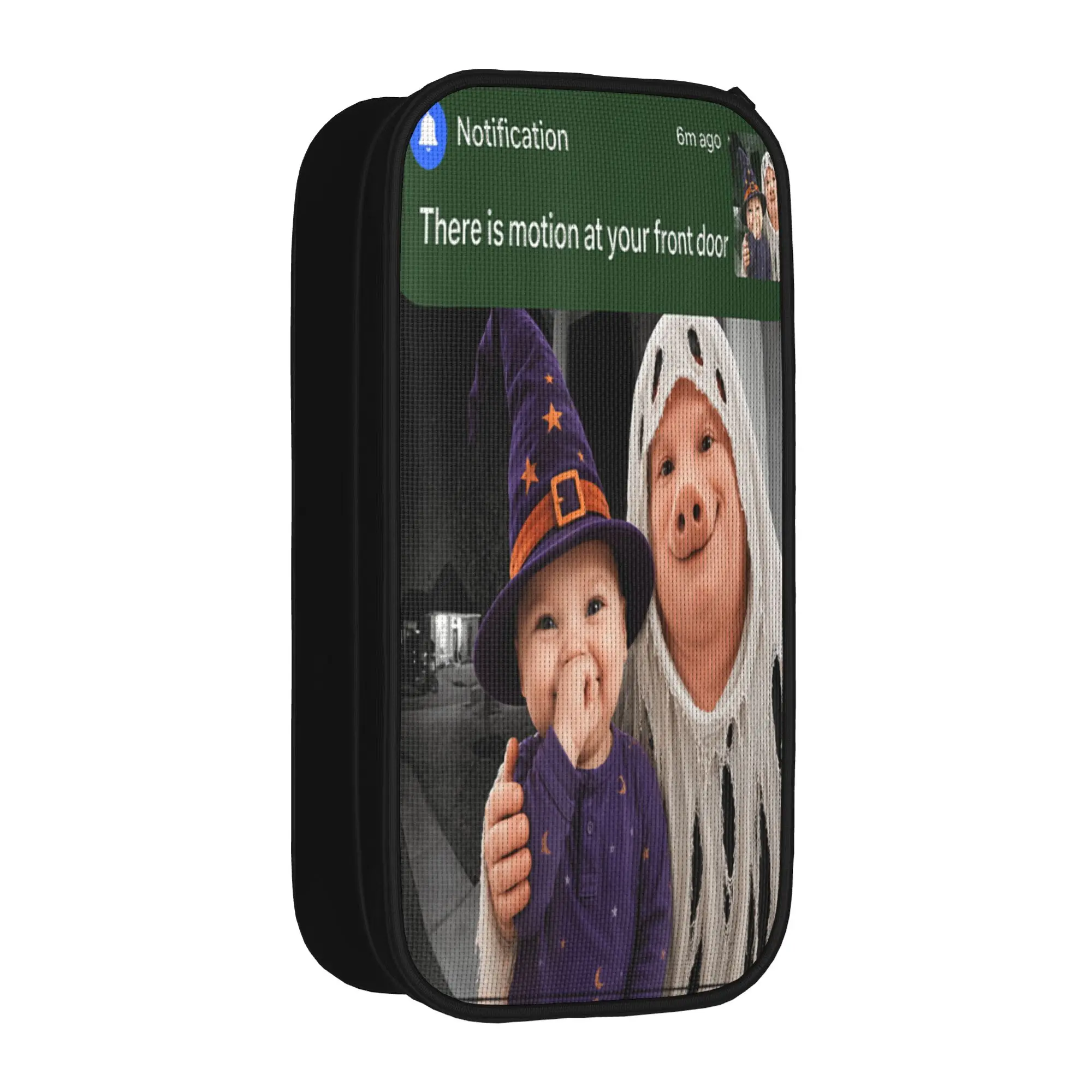 There is Motion At Your Front Door John Pork and Ai Baby Pencil Case School Pencil Cases Canvas Boy Girl Vintage Pencil Pouch