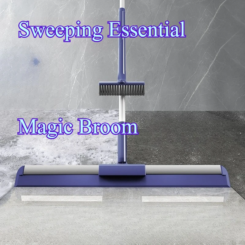 

Hand Push Sweepers Home Silicone Mop Magic Broom Bathroom Squeegee Floor Water Wiper Hanging Brush Cleaning Tool Simple Easy-use