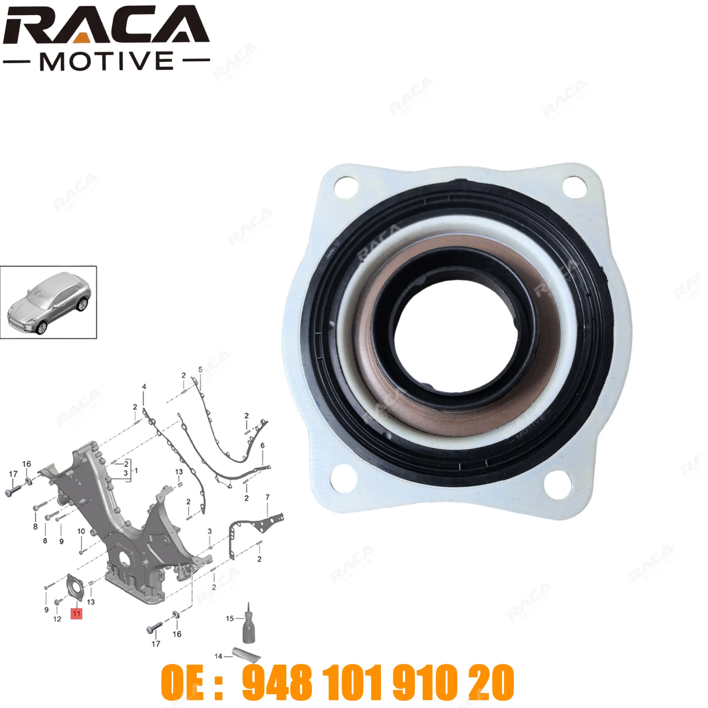 

Crankshaft Oil Seal Flange for Porsche Cayenne 92A 9Pa Paramela 970 Mckay 95B 94810191020 94810191004 94810191003