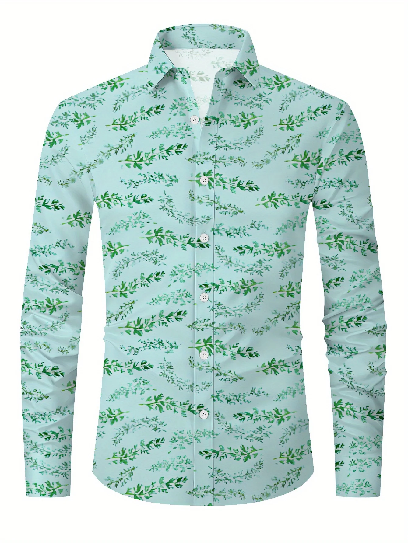 Designed Pattern Men's Fashionable And Simple Long Sleeve Button Casual Lapel Shirt, Trendy And Versatile, 2025