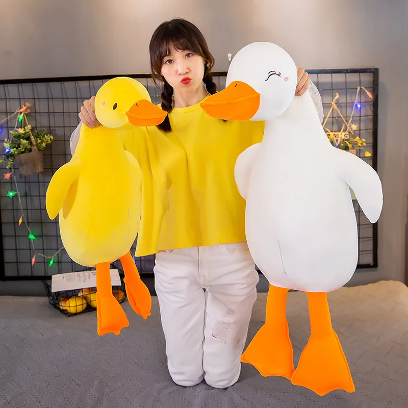 Anime Soft Huge Cute Goose Plush Toy Big Duck Doll Soft Stuffed Animal Sleeping Pillow Cushion Christmas Gift for Kids and Girls