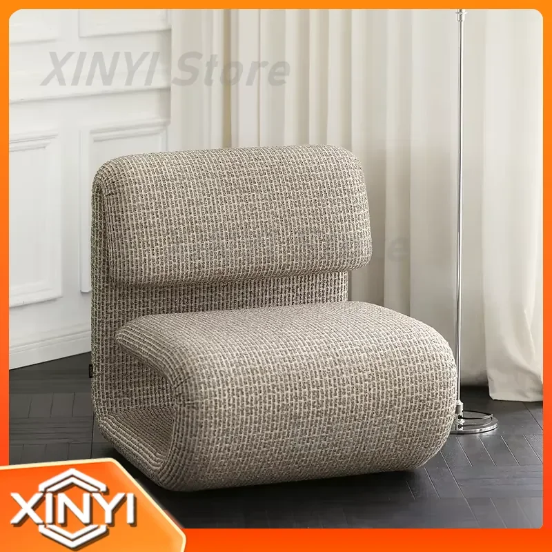 for Nordic French Cream Retro Medieval LEO Leisure Chair Fabric Single Sofa Chair for Living Room Bedroom Home Decor