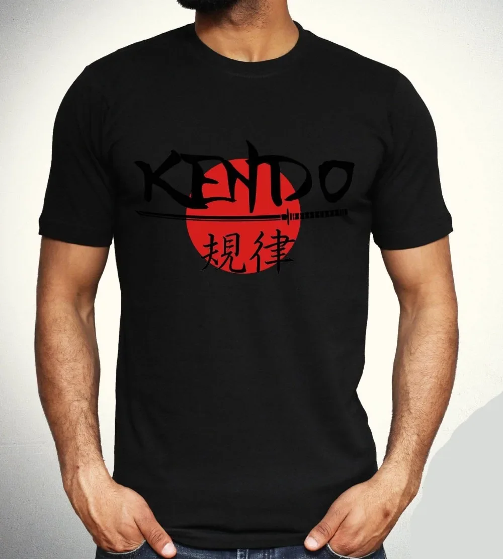 كيندو تي شيرت اليابان العلم المحملة الحضرية سيف ساموراي الانضباط الذاتي كانجي رجالي جديد 2021 الرجال الصيف تي شيرت هوديس القطن #1