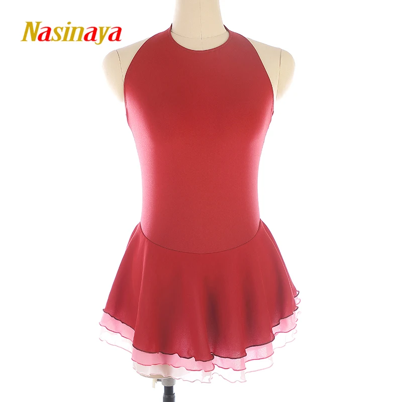 

Платье для фигурного катания Nasinaya, индивидуальная женская детская 3-слойная юбка для соревнований по художественной гимнастике