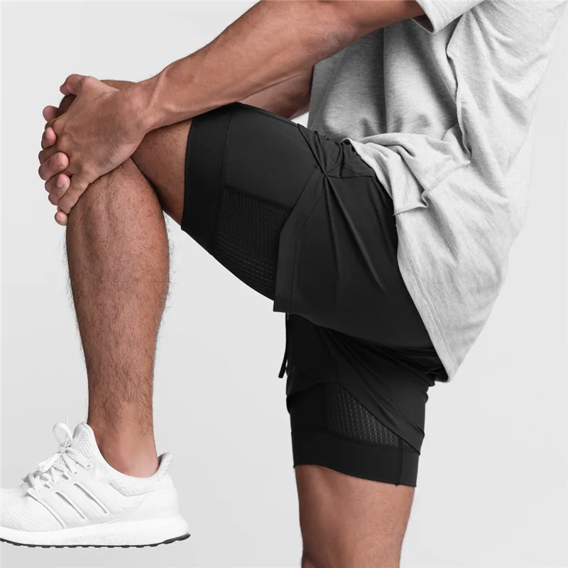 

2022 Running Shorts Men Gym Sports Shorts 2 In 1 Quick Dry Workout Training Gym Fitness Jogging Short Pants Summer Men Shorts