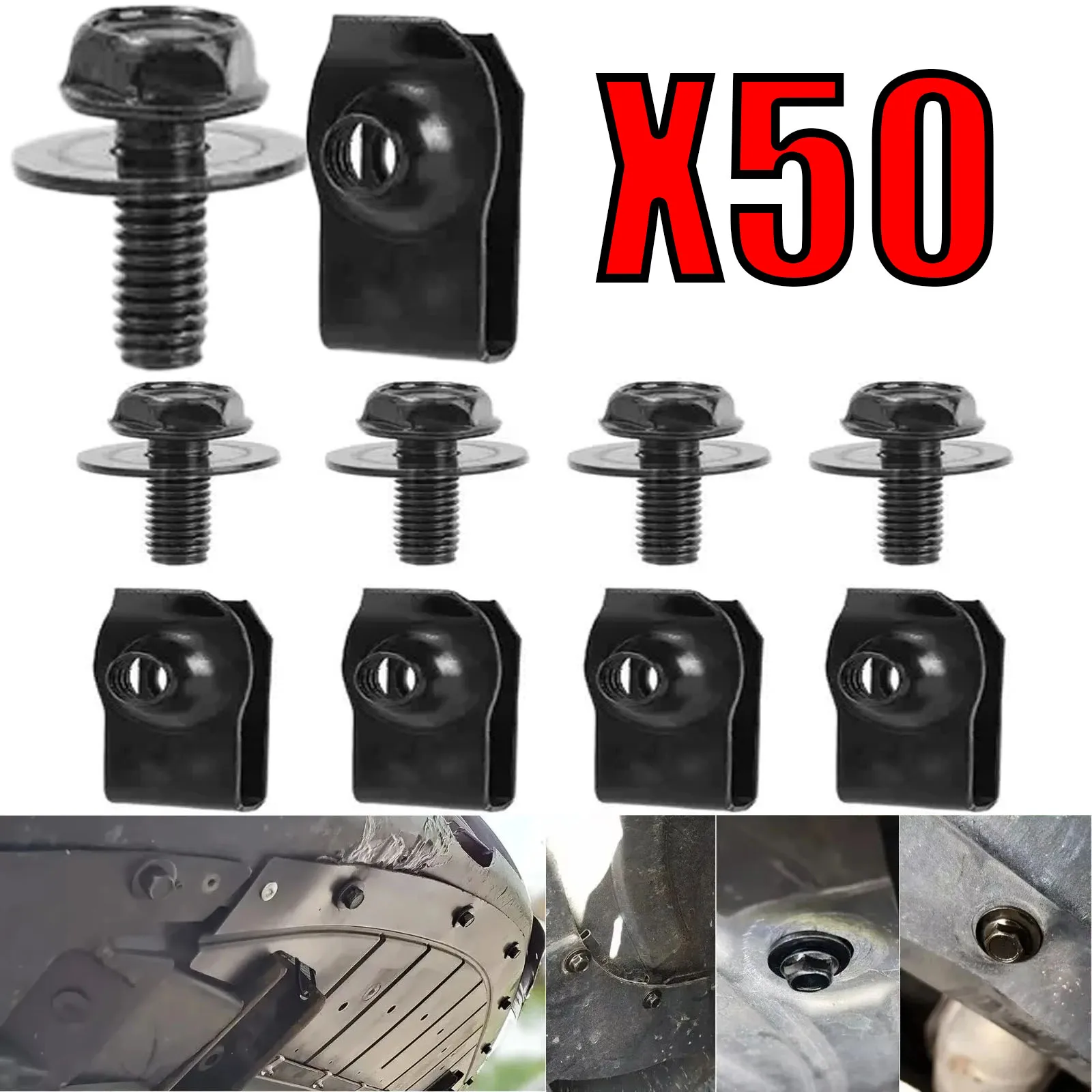 

10-50X комплекты экструдированных блоков кузова автомобиля, болты для кузова, крыло, бампер, защита капота радиатора, панель для GM Ford Chevy BuickChrysler Cadillac