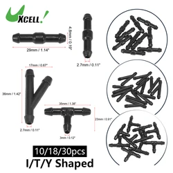 Uxcell 10/18/30pcs I/T/Y Shaped Plastic 2 Way 3 Way Windshield Washer Hose Connector Tube Pipe Fitting Splitter Adapter for Car