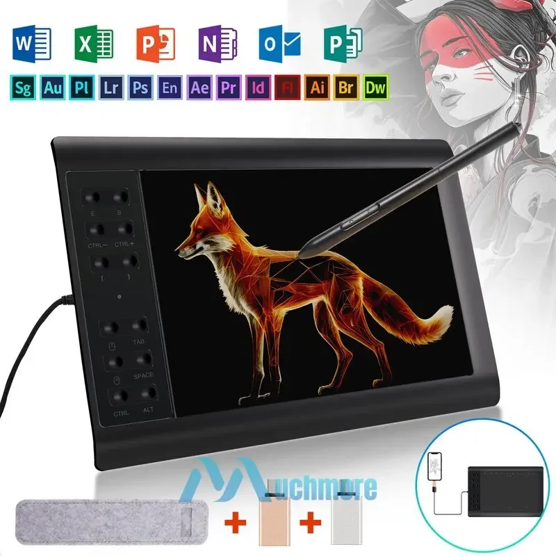 HD Screen 10x6 Inch Digital Graphics Drawing Tablet Signature Artist Board with Pen-