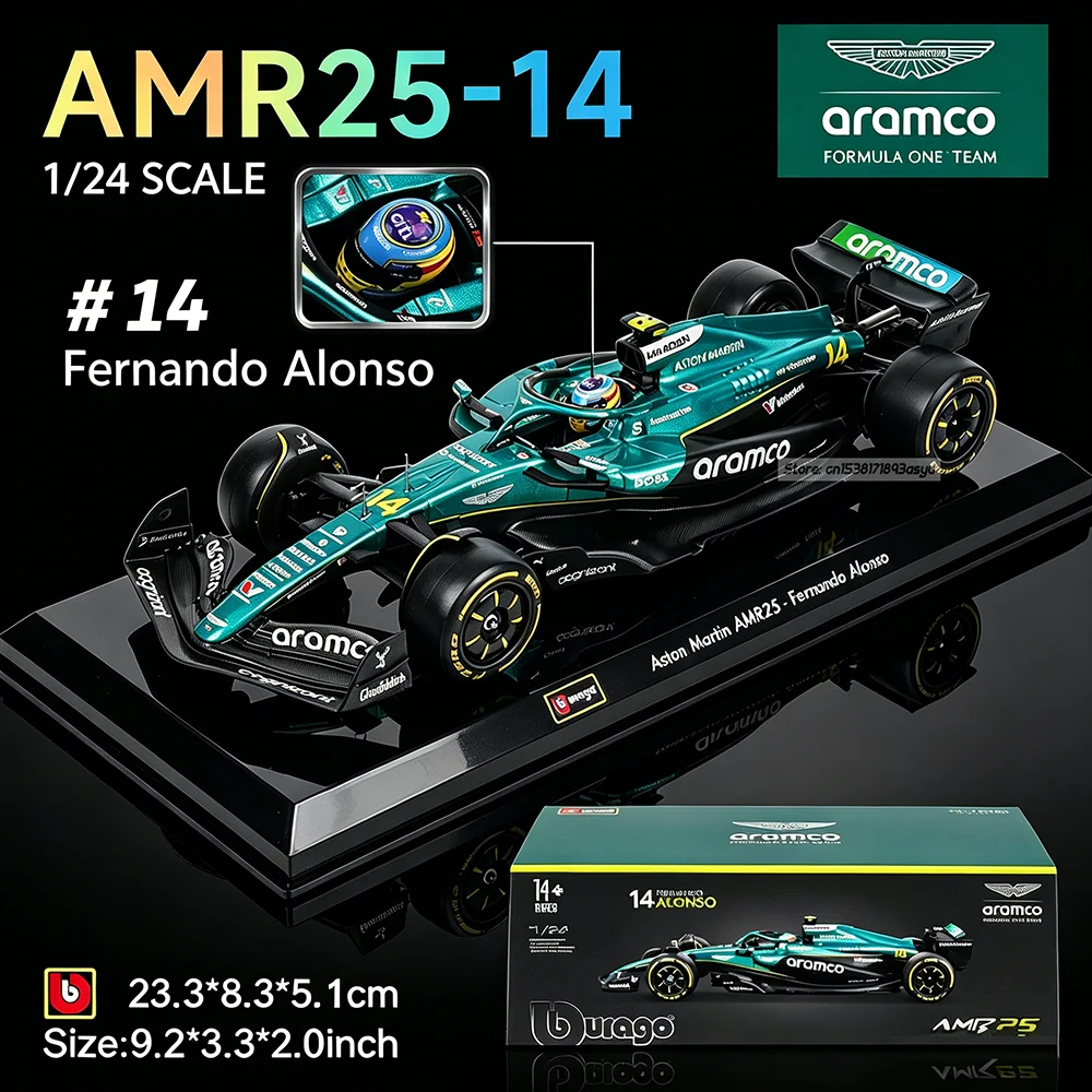 bburago-1-24-f1-2025-aston-martin-amr25-14--Фернандо-Алонсо-18--Коллекционная-модель-автомобиля-lance-stroll-из-высококачественного-сплава-подарок