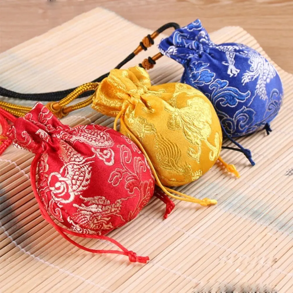 Pouch Embroidery Multi Color Dragon Pattern Drawstring Cloth Women Jewelry Bag Purse Pouch Chinese Style Storage Bag Sachet