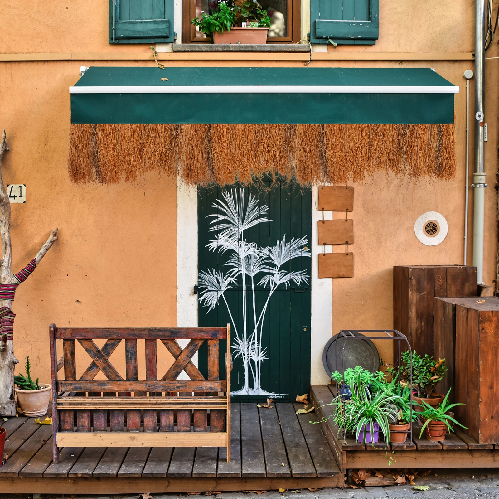 

Artificial Grass Roof Panels for Garden Patio Fence Decorative Mini Thatch Cover Durable Sun Cold Resistant Synthetic for Tiki