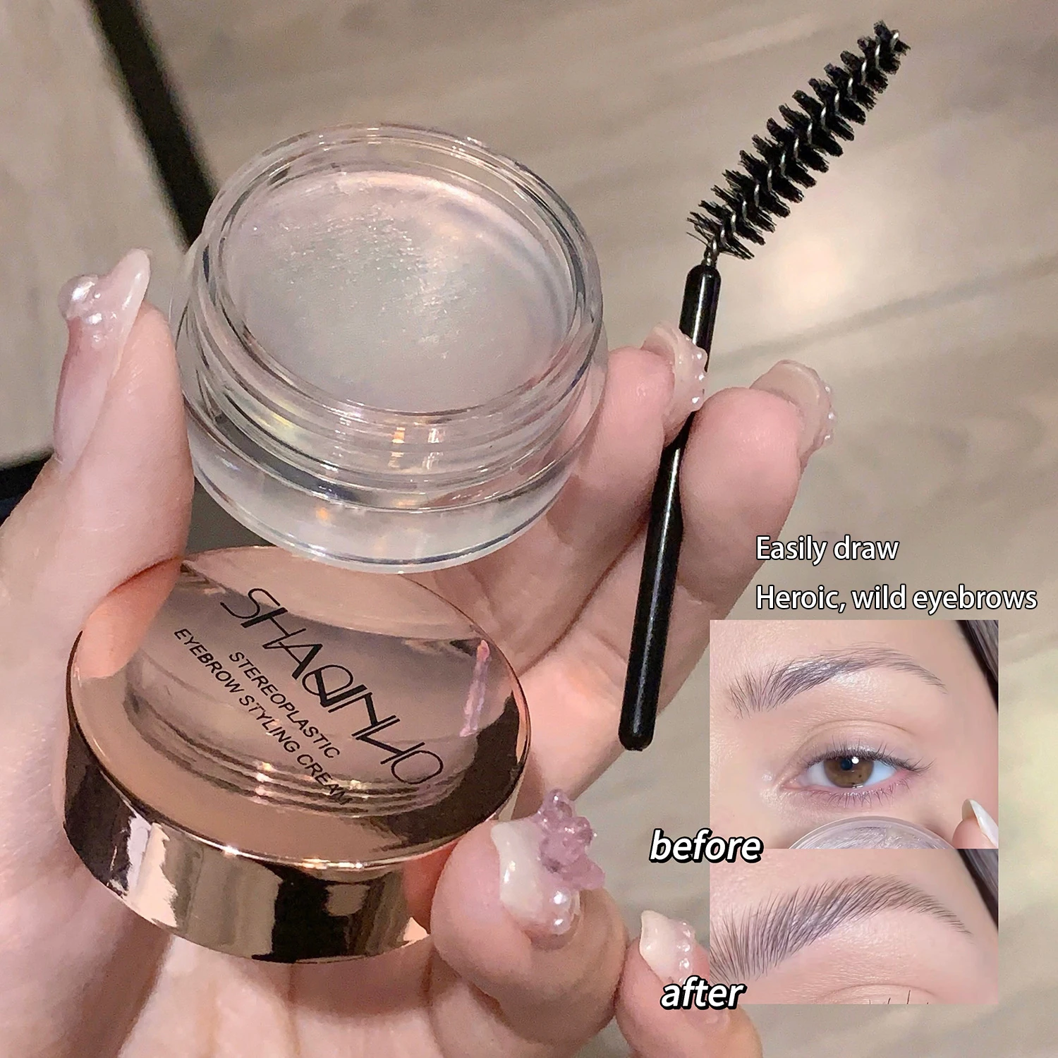 Transparent Waterproof 3D Eyebrow Styling Cream Quick Dry Makeup Eyebrow Sculpt Soap Natural Long Lasting Brow Setting Gel Wax