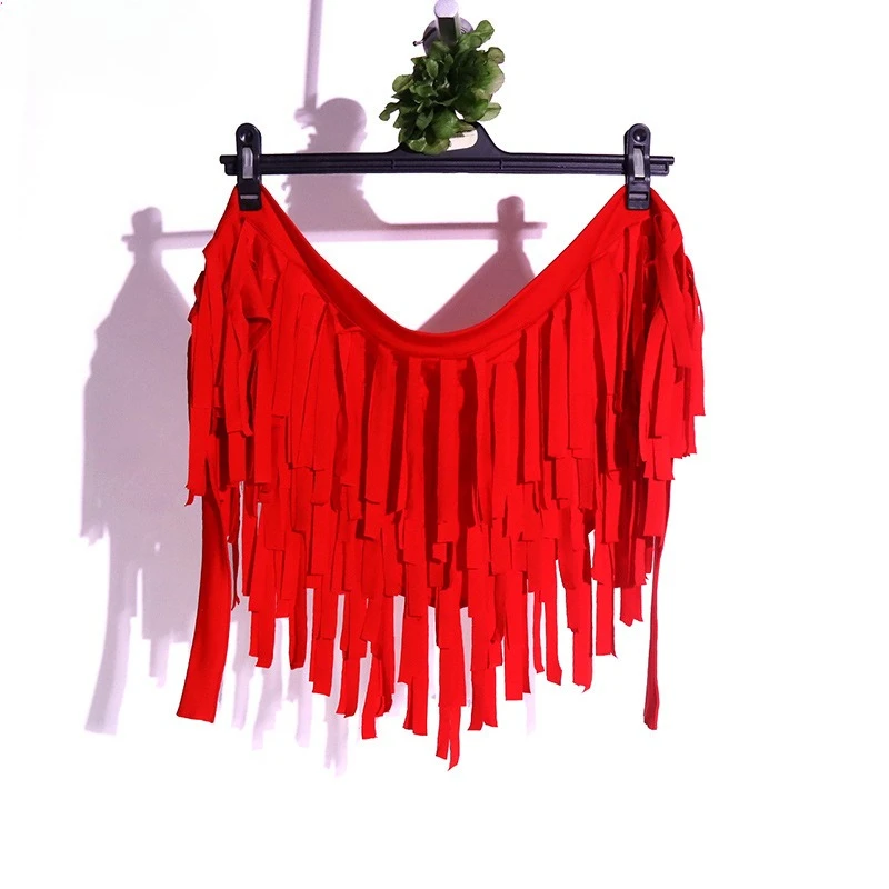 Customized Belly Dance Hip Scarf Skirt Bohemian High Elasticity Tassel Hip Scarf BL227