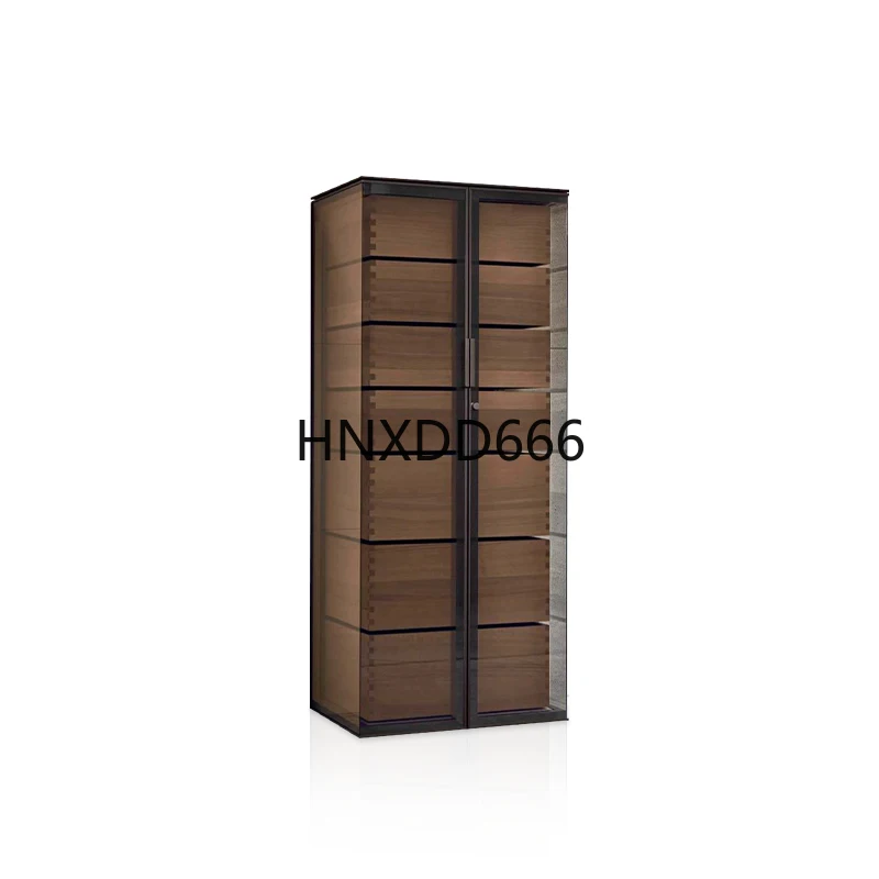 Italian minimalist glass aircraft cabinet light luxury high-end storage seven-chest cabinet