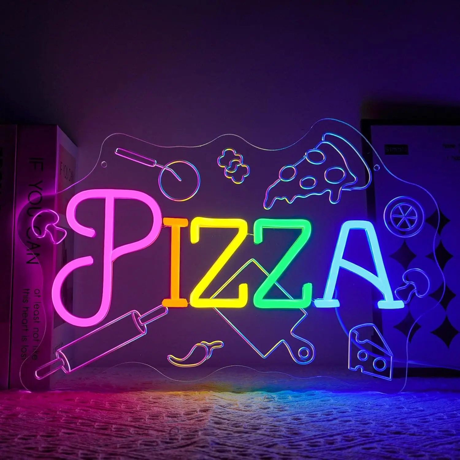 

Pizza Neon Sign Business Signage Art Wall Light USB LED Neon Light for Restaurant Bar Party Pizzeria Bedroom Decoration Gift