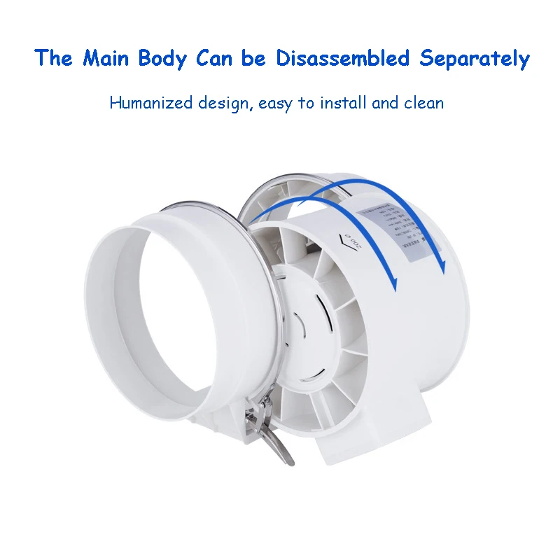 Ventilador extractor Sistema de ventilación de flujo mixto de alta eficiencia Aire de escape para baño Ventilador de conducto en línea silencioso