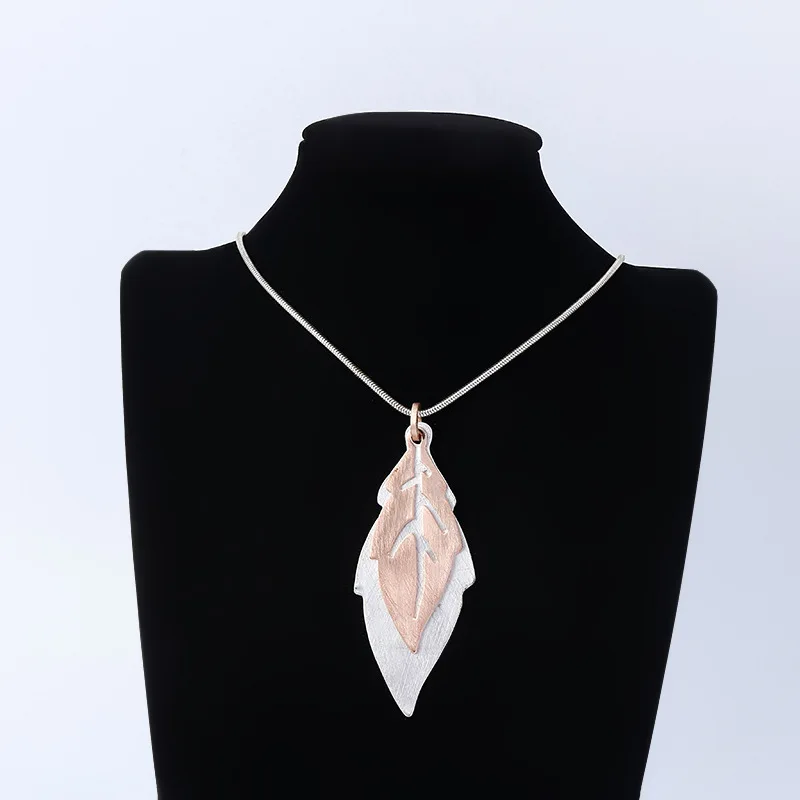DIY accessories special supply for new necklaces, European and American retro leaf brushed personalized sweater chains, wome