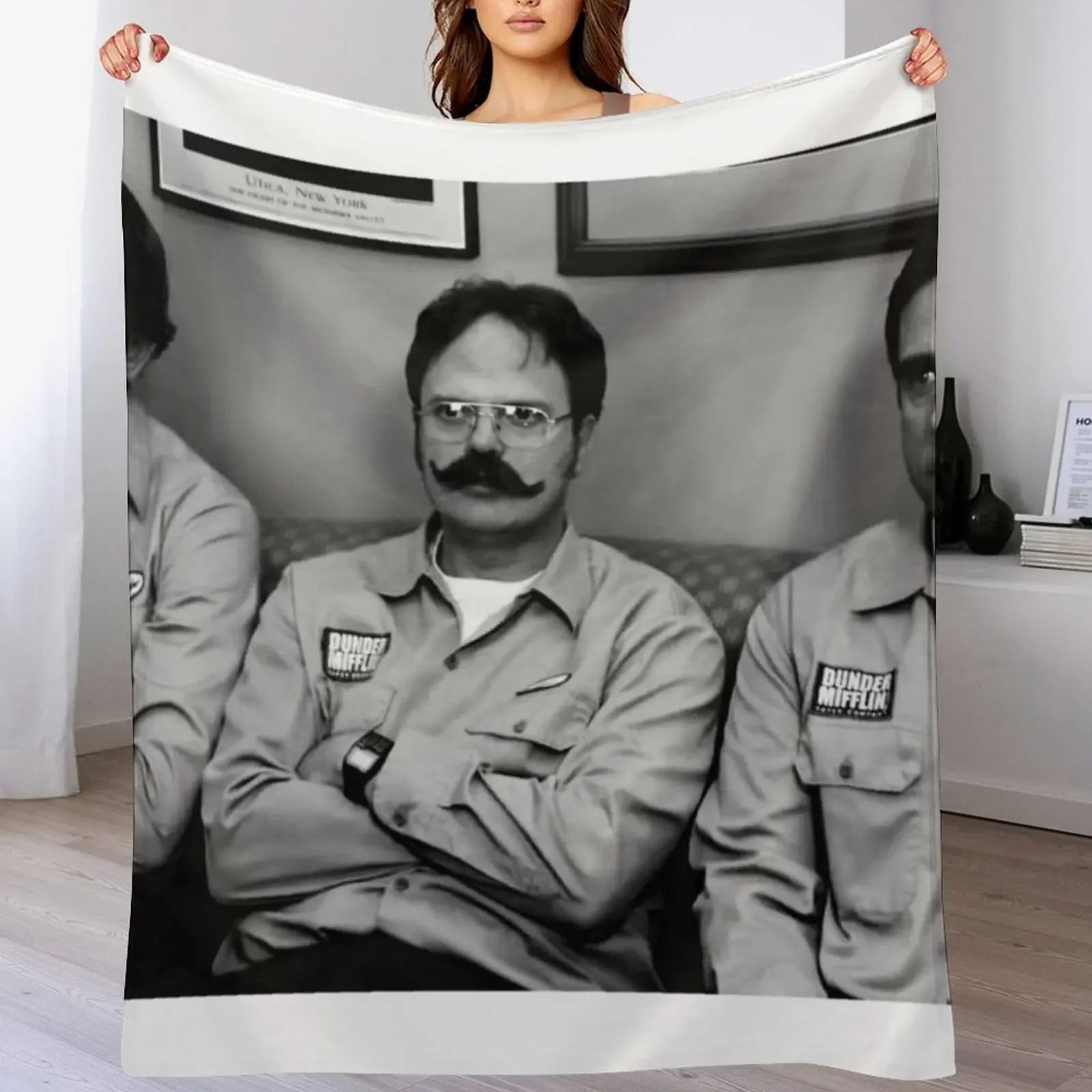 New Jim, Dwight and Michael at Utica Throw Blanket Stylish Warm Blanket for Living Room Bedroom
