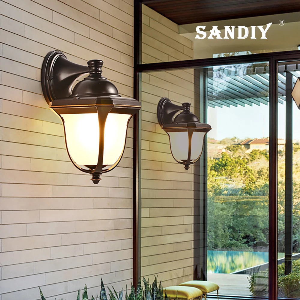 

SANDIY European-style Waterproof IP55 Garden Lights Balcony Aisle E27 Home Outdoor Wall Lights Villa Gate Exterior Wall Lights