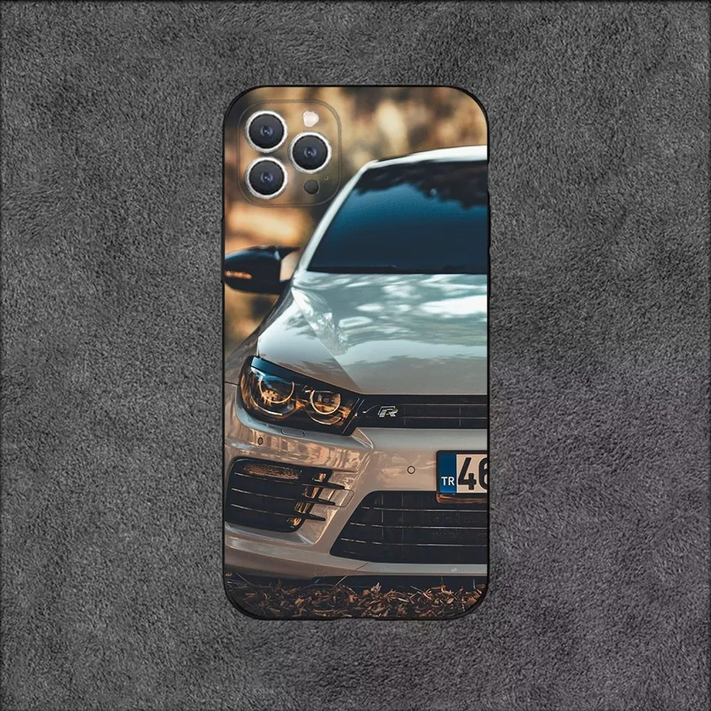 V-Volkswagen-Golf VW car Phone Case For iPhone 16,15,14,13,12,11,Plus,Pro Max,XS,X,XR,SE,Mini,8,7 Soft Silicone Black Cover