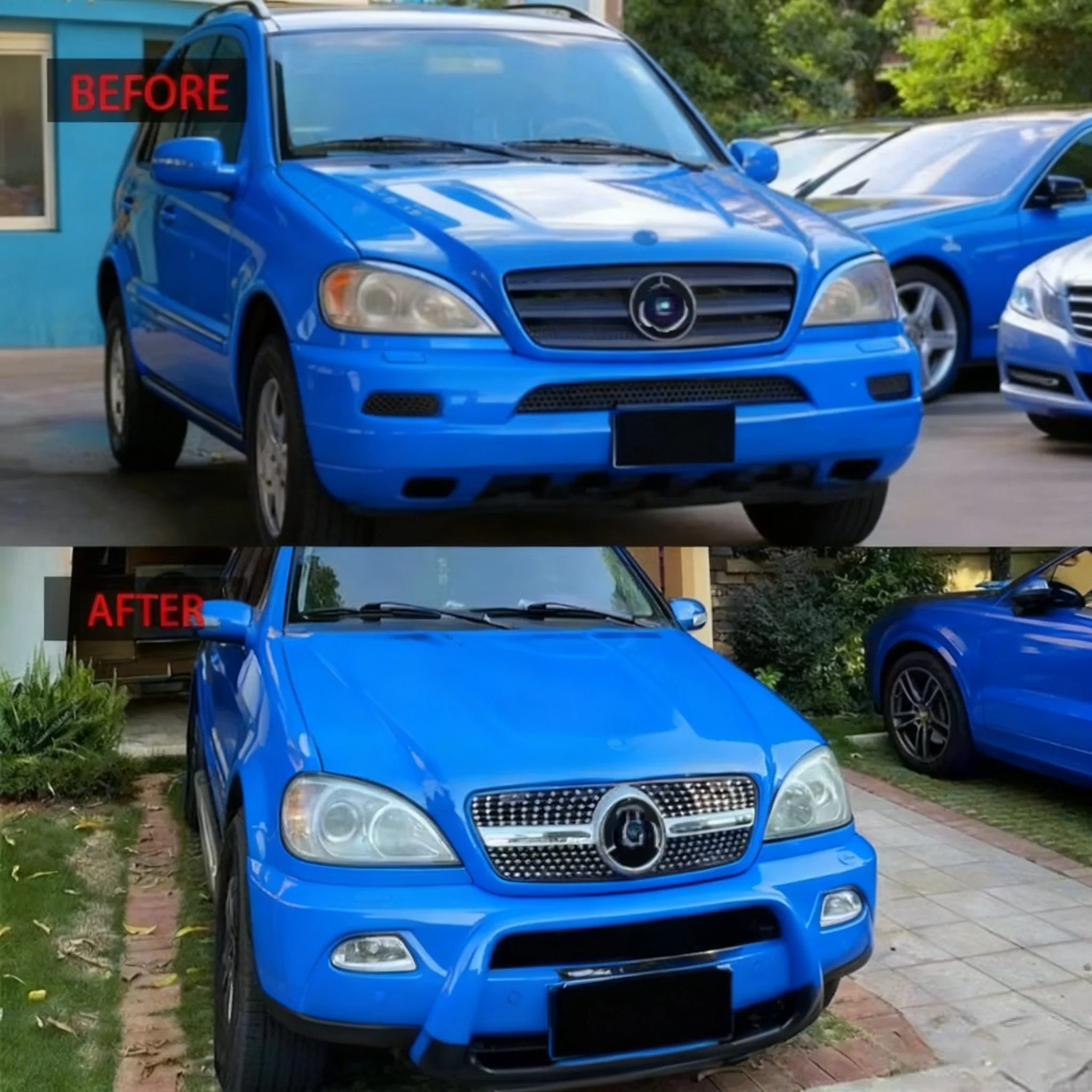 Diamond GT STYLE FRONT BUMPER BAR GRILLE For Mercedes W163 ML-Class ML320 ML350 ML270 ML400 ML430 CDI 1998-2004 Racing Grill