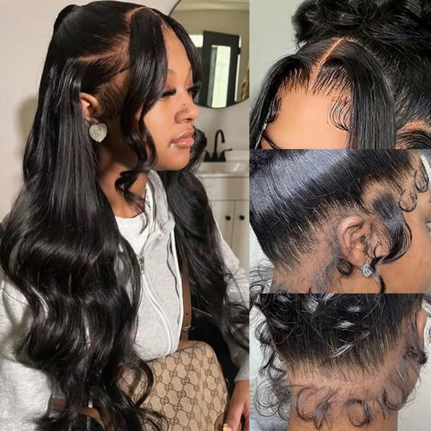 

360 Lace Front Wigs Human Hair 220% Density Body Wave HD Lace Front Wigs 360 Full Lace Wigs Brazilian Wig for Black Women