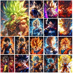 Dragon Ball Z Super Saiyan 5D DIY pintura de diamante mosaico Japón Anime punto de cruz bordado redondo decoración del hogar regalo para niños