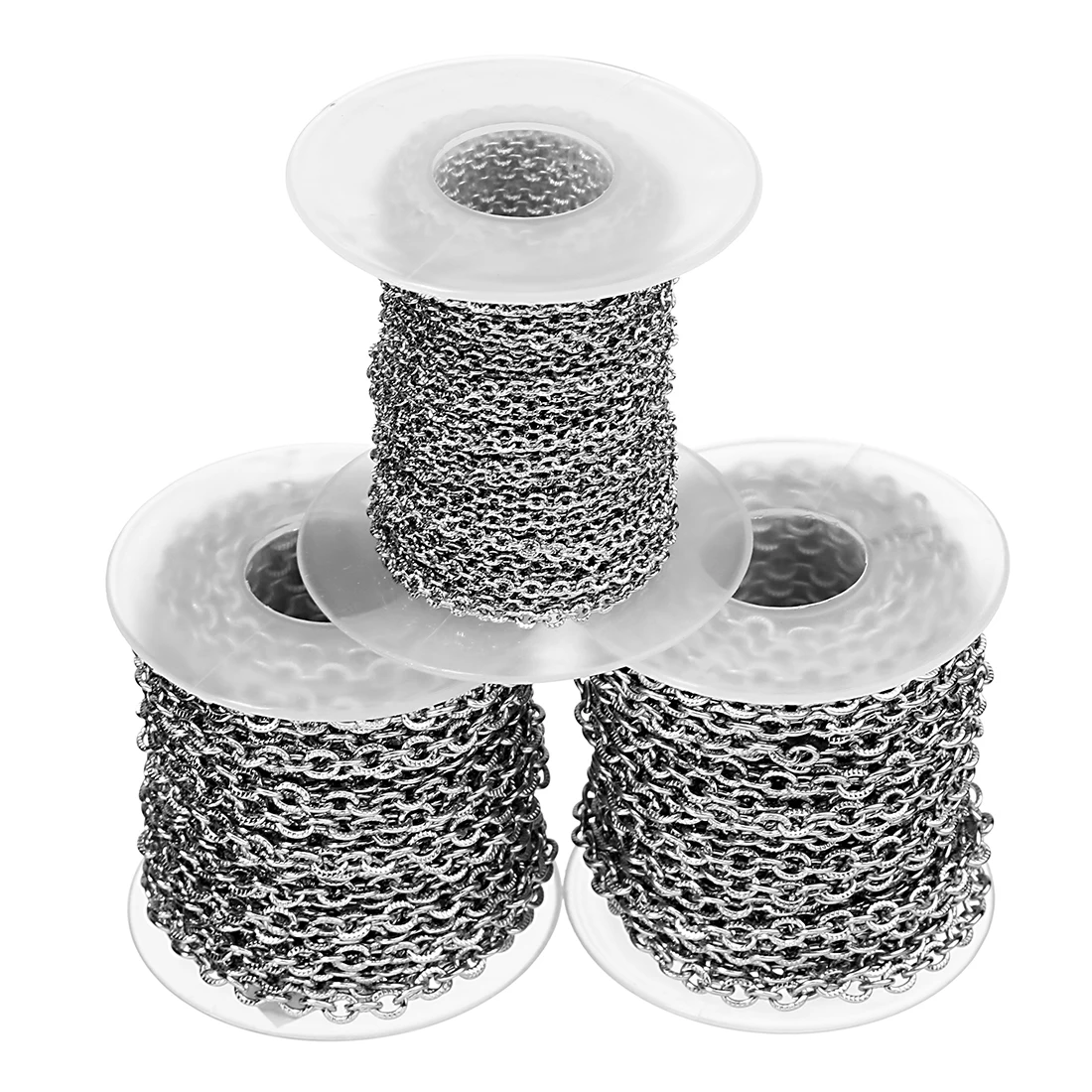 10yards/Roll  Stainless Steel Embossing Chain Roll Cuban Link Gold Chains for DIY Necklace Bracelet Jewelry Making Supplies