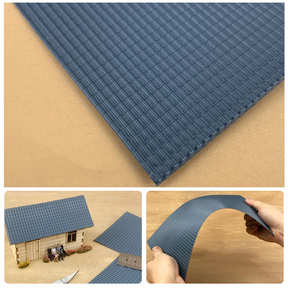 Simulation Tiles Roof O Scale Model Building Sand Table DIY PVC Roof Tile Sheet For Train Architecture Layout Model