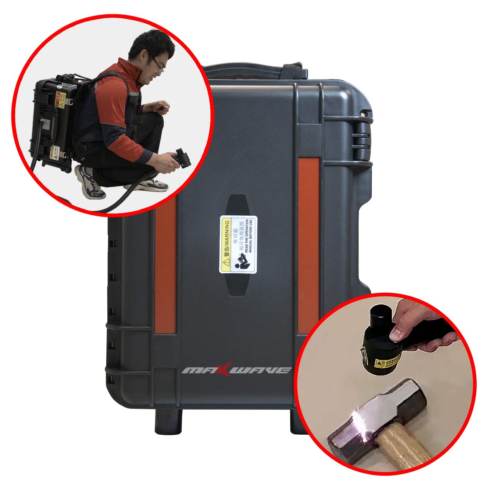 Zaino piccolo portatile 100W Macchina per la pulizia laser a impulsi in fibra ottica Rimozione laser dell'ossido di ruggine della vernice superficiale