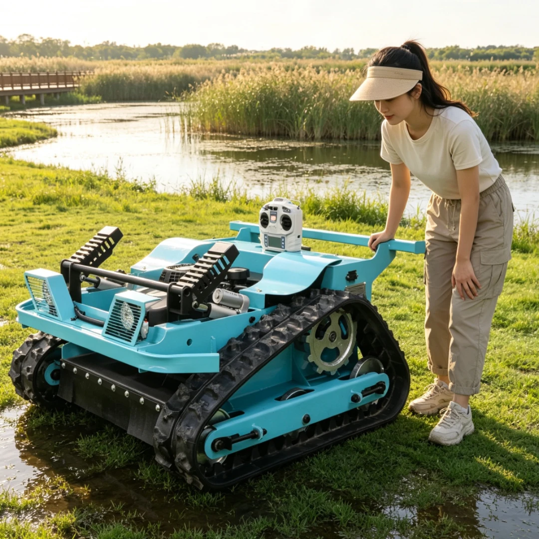 Customized Lawn Mower Track Type All Terrain Home Lawn Mower with a Cutting Width of 50cm, Specifically Designed for Park Lawns